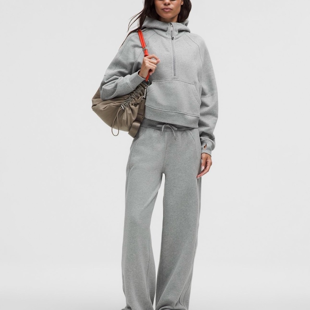 Scuba mid-rise Wide-Leg Pants - Light Gray Lululemon